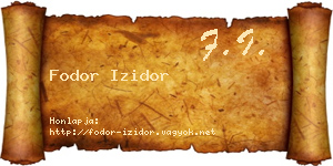 Fodor Izidor névjegykártya