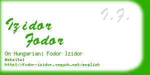 izidor fodor business card